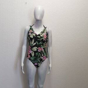 Easton Floral Swimsuit with Pink and Green Accents
